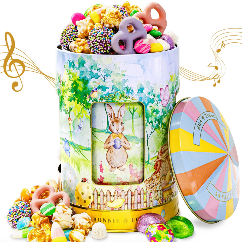 Musical Easter Carousel Gift Tin with Spring Candy Assortment