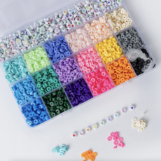 Bold Brights Polymer Heishi and Heart Letter Bead Box