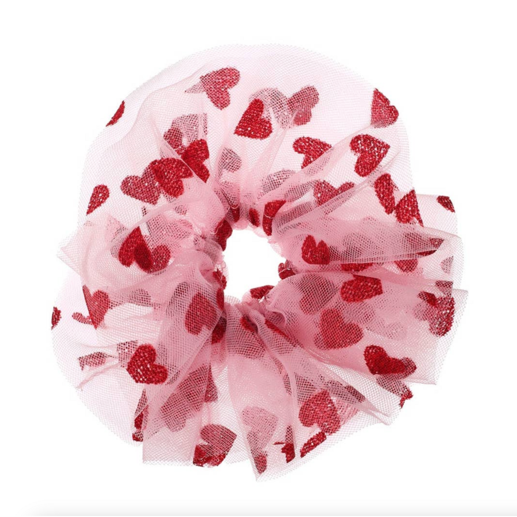 Sweet Hearts Tulle Scrunchie