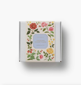 Roses Porcelain Dessert Plate Set