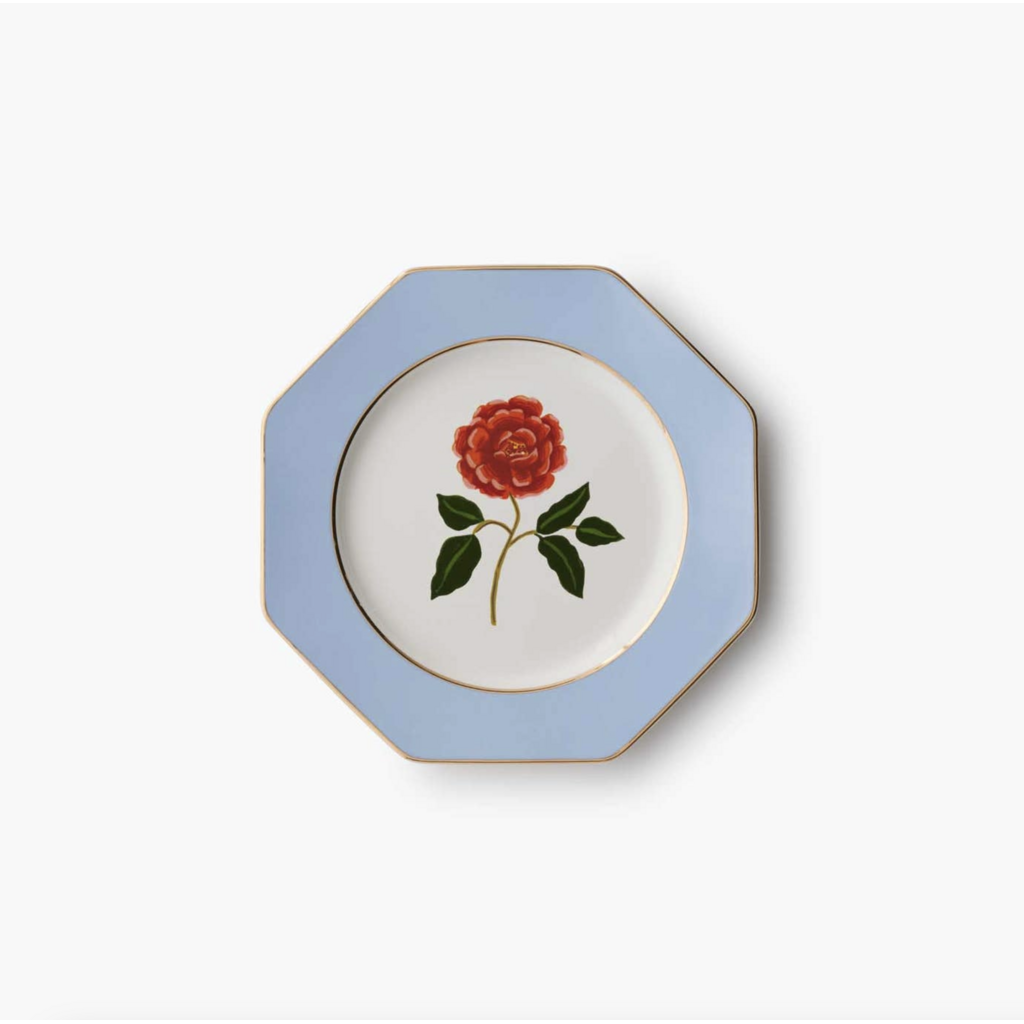 Roses Porcelain Dessert Plate Set