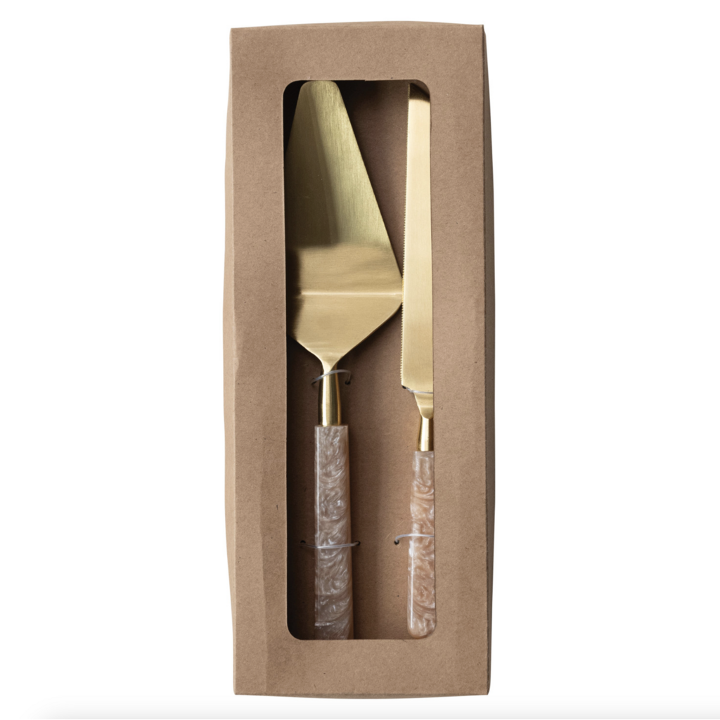 Stainless Steel Cake Servers - Boxed Set of 2