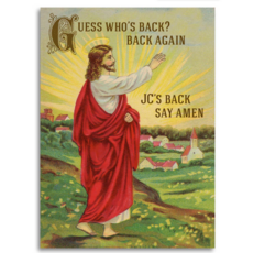JC's Back Say Amen Funny Greeting Card