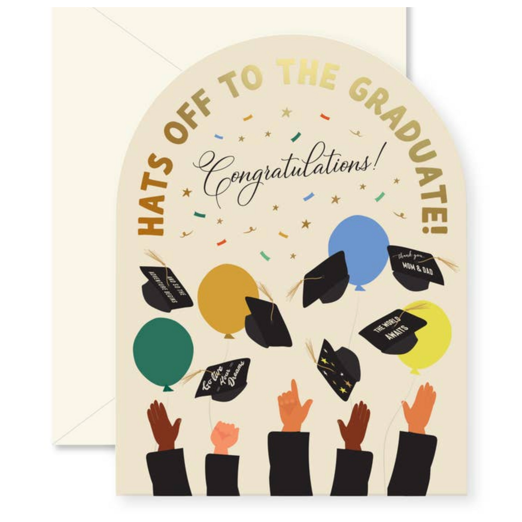 Hats Off Graduation Arch Greeting Card