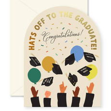 Hats Off Graduation Arch Greeting Card
