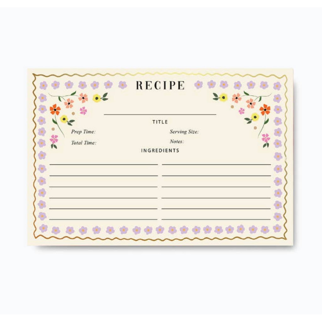 Mosaic Floral Recipe Cards