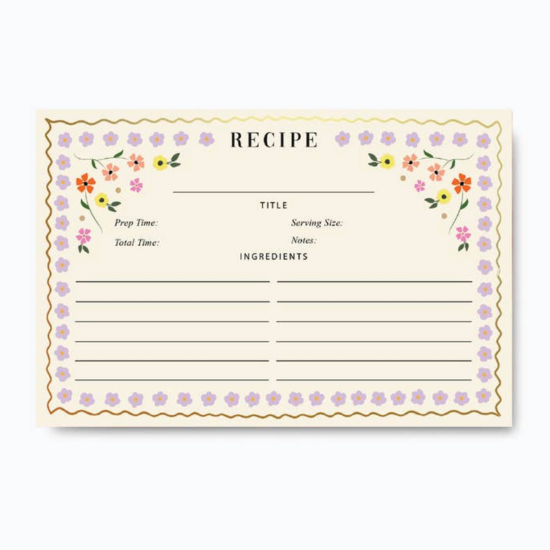 Mosaic Floral Recipe Cards