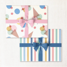 Ice Cream Cones + Cool Beach Stripe Double-Sided Wrap Sheet
