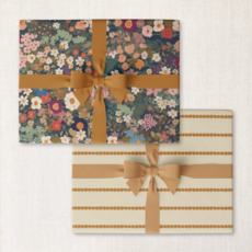 Meadow + Gold Pearls Double-Sided Wrap Sheet