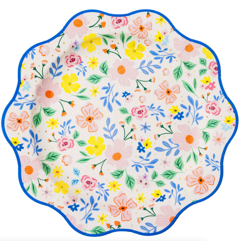 Muticolor Full Floral Pattern Dinner Plates