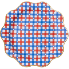 Red & Blue Gingham Star Dinner Plates