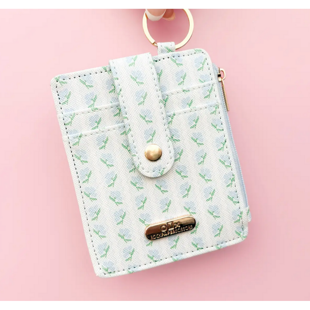 Blue Belle Floral Key-chain Wallet