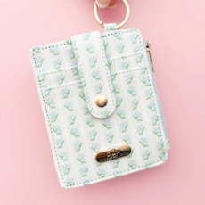 Blue Belle Floral Key-chain Wallet