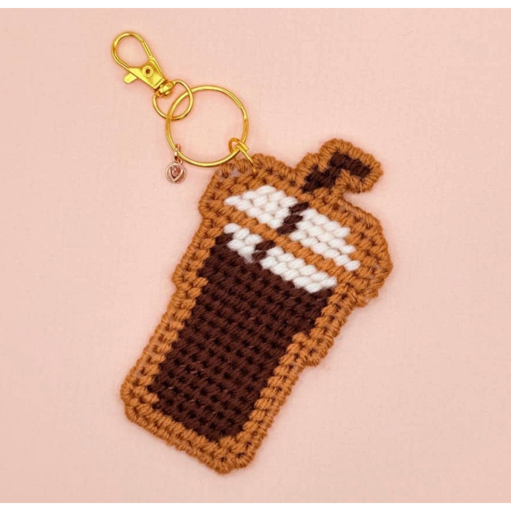Mellorie Cafe Keychain Bag Charm Diy Canvas Kit - Iced Coffee