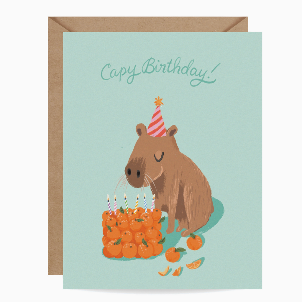 Capybara Birthday Card