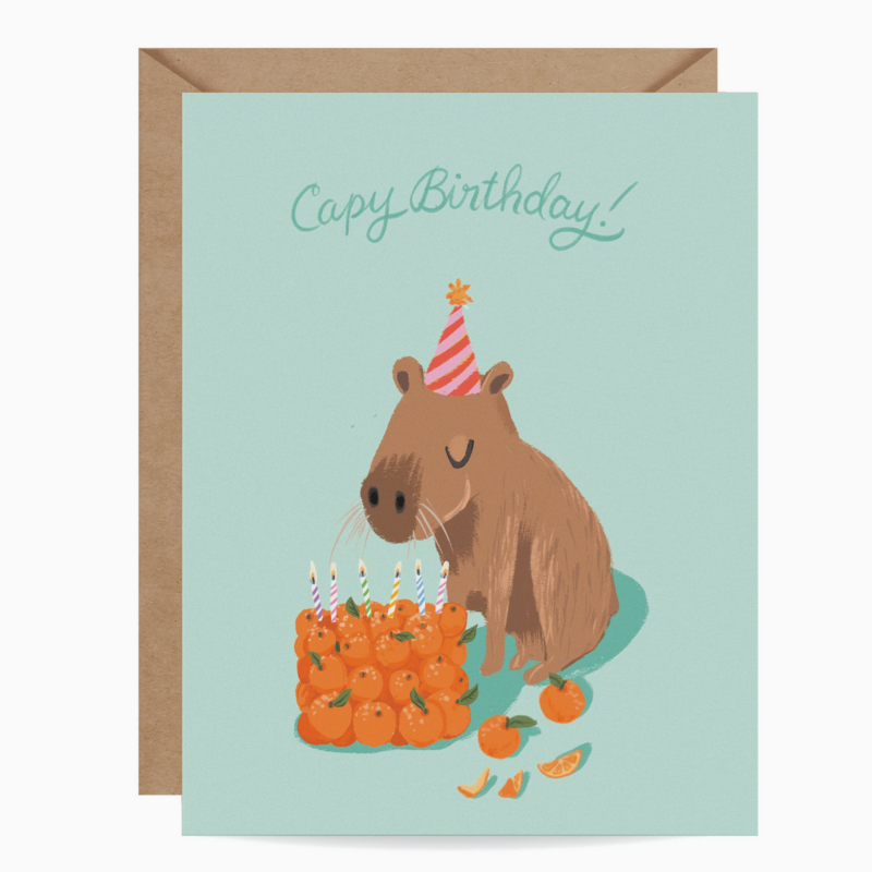 Capybara Birthday Card