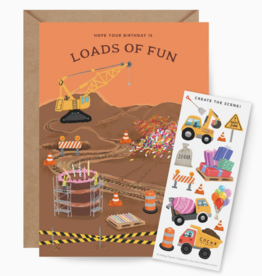 Construction Birthday Sticker Scene Card