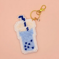 Mellorie Cafe Keychain Bag Charm Diy Canvas Kit - Blueberry Lemonade