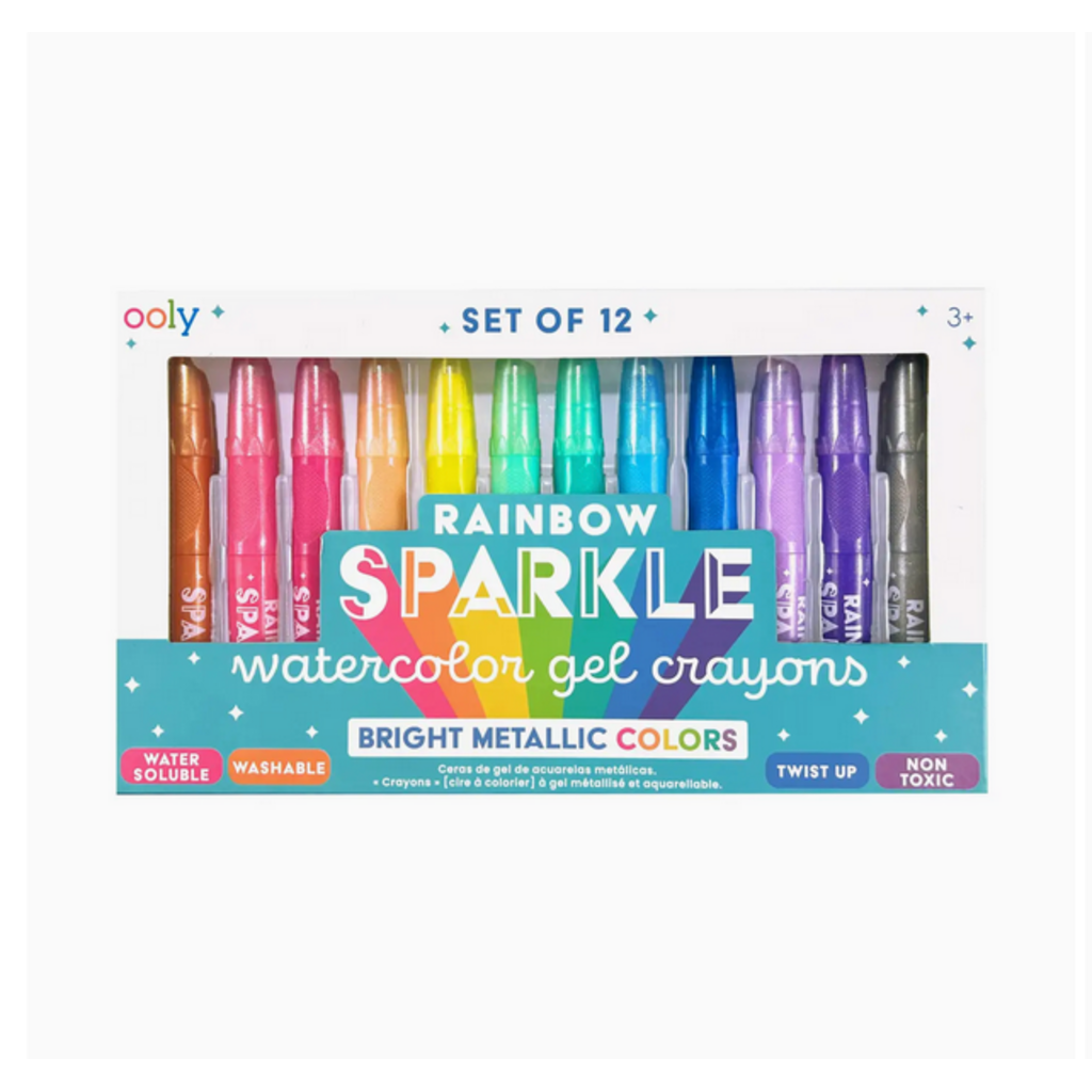 Rainbow Sparkle Watercolor Gel Crayons Set