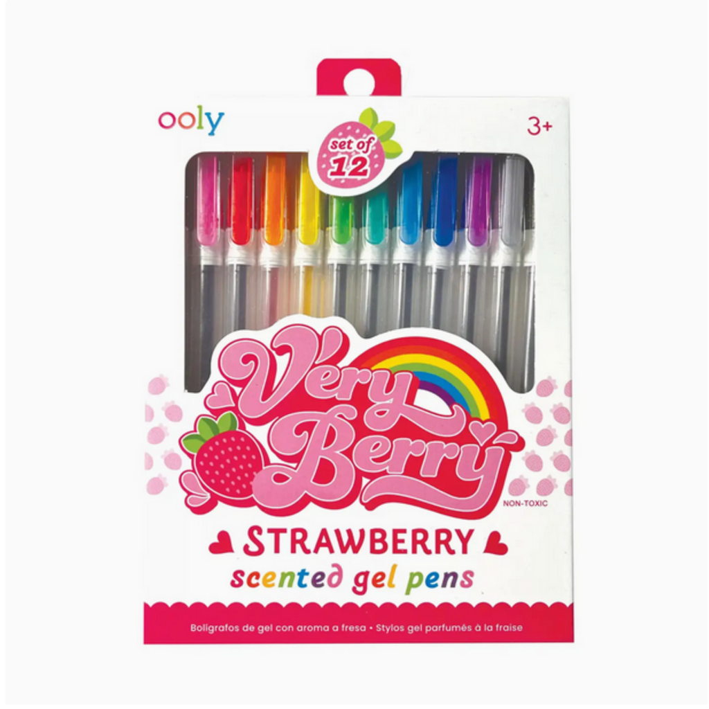 Very Berry: Strawberry Scented Gel Pens (Set of 12)