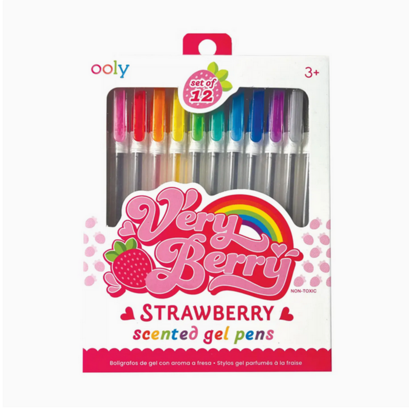 Very Berry: Strawberry Scented Gel Pens (Set of 12)