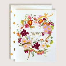 Thanks Flower Wreath Thank You Greeting Greeting Card