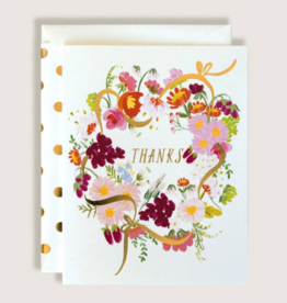 Thanks Flower Wreath Thank You Greeting Greeting Card