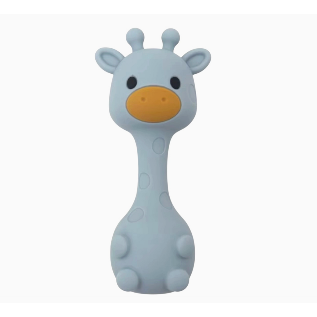 Silicone Giraffe Rattle - Blue