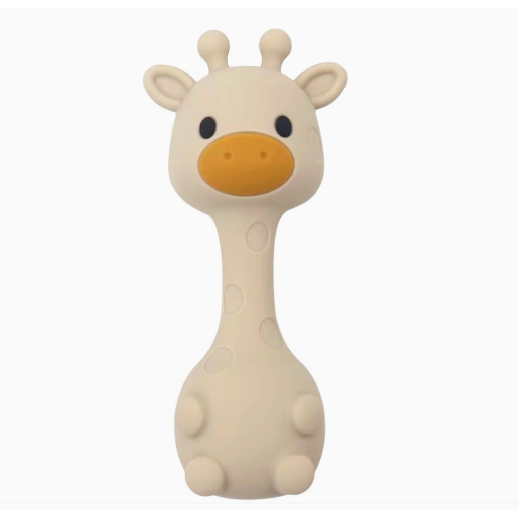 Silicone Giraffe Rattle - Beige