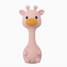 Silicone Giraffe Rattle - Misty Rose