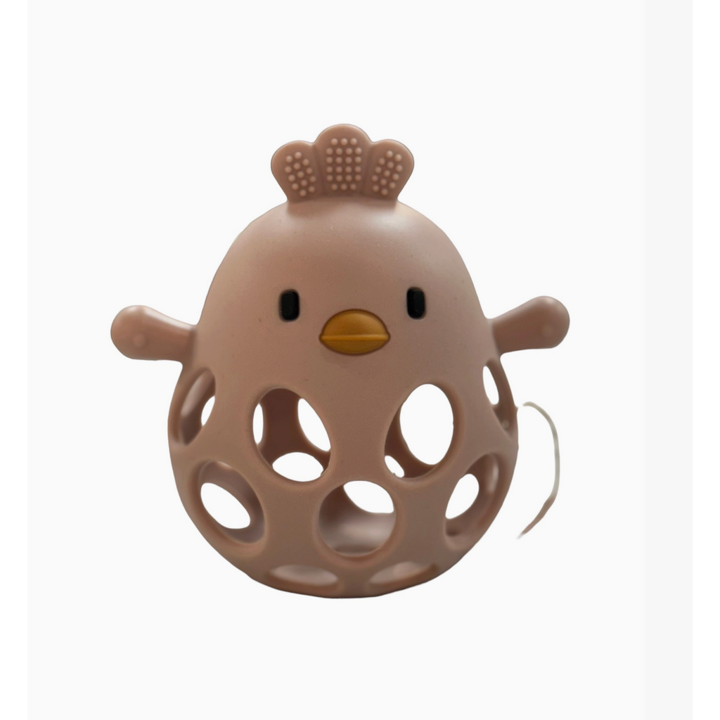 3D Chicken Teether - Misty Rose