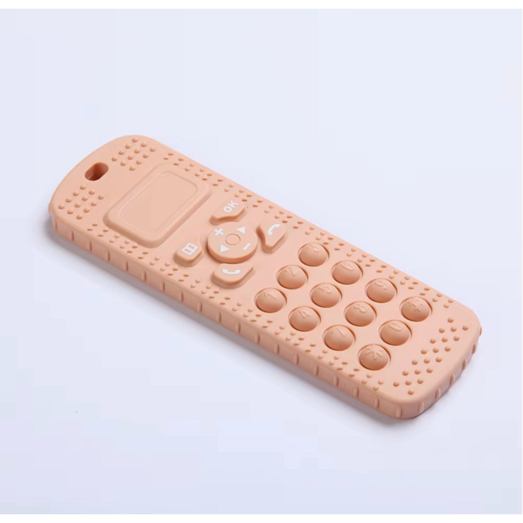 Telephone Silicone Pop-It Teether - Peachy