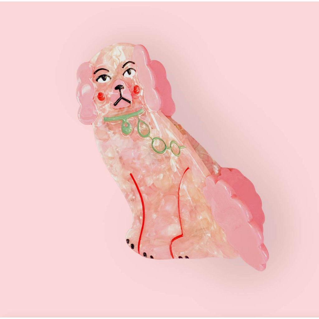 Staffordshire Pink Dog Claw Clip