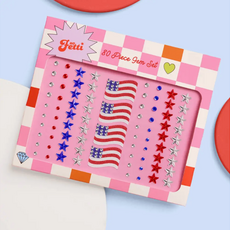 America Face Gems  Red White Blue