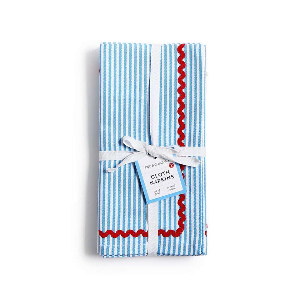 Blue Stripe Dinner Napkin - Set of 4