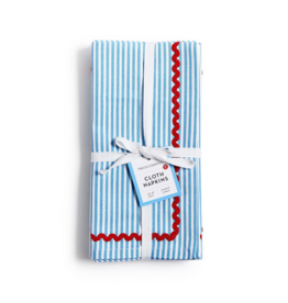Blue Stripe Dinner Napkin - Set of 4