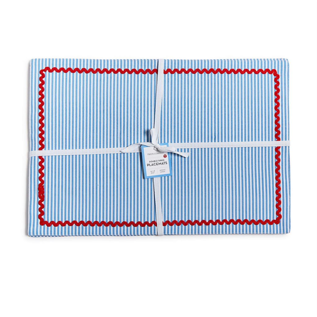 Red, White, and Bloom Fabric Placemat - Set of 4