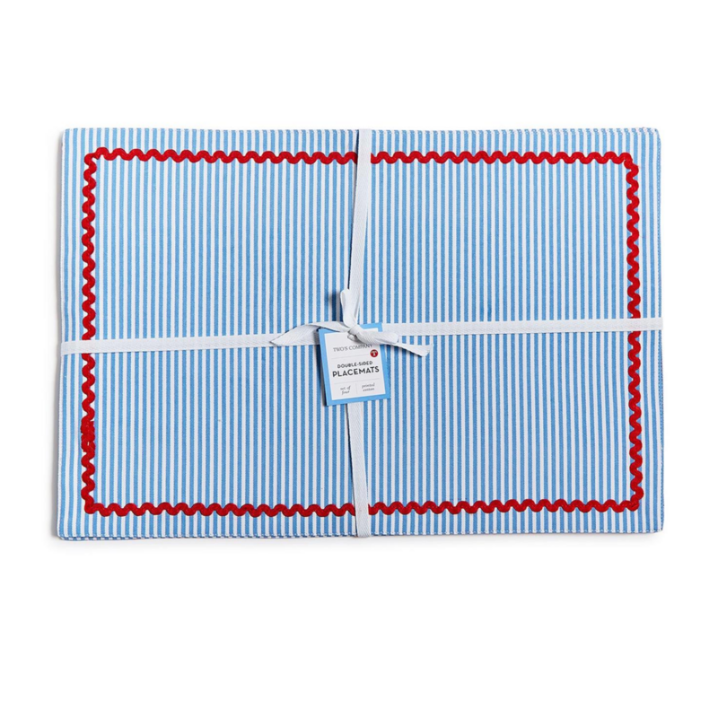 Red, White, and Bloom Fabric Placemat - Set of 4