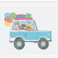 Dog Trip Celebration Greeting Card
