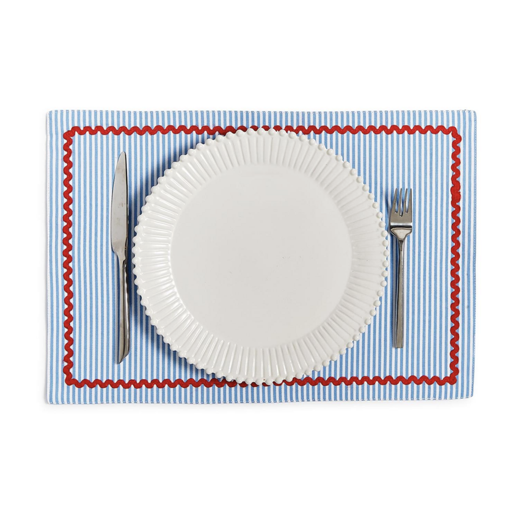 Red, White, and Bloom Fabric Placemat - Set of 4