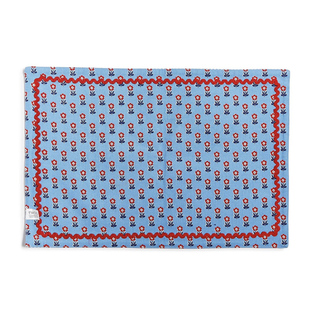 Red, White, and Bloom Fabric Placemat - Set of 4