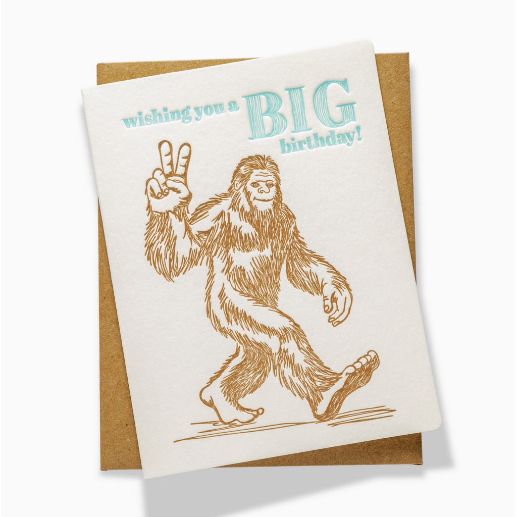 Big Foot Letterpress Birthday Card