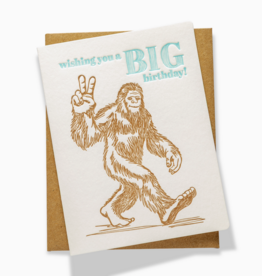 Big Foot Letterpress Birthday Card