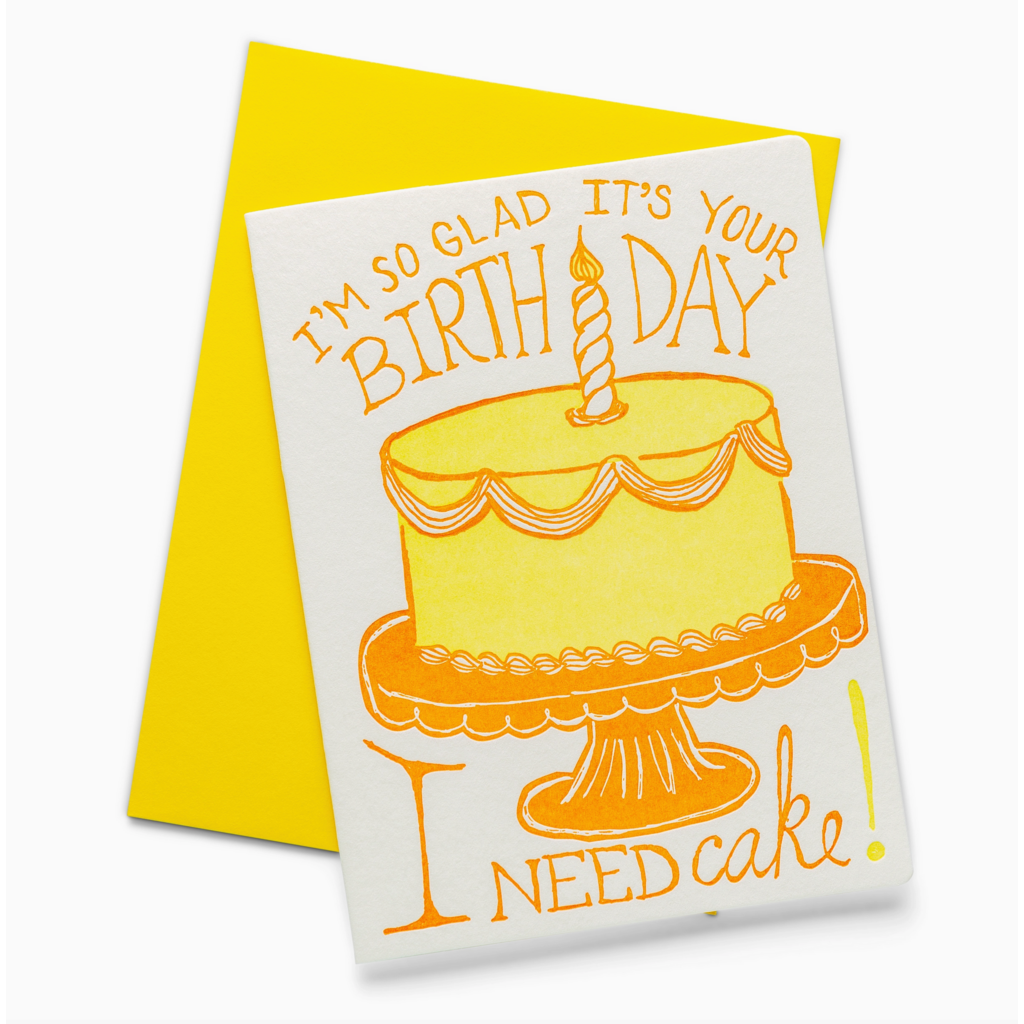 Cake Letterpress Birthday Card