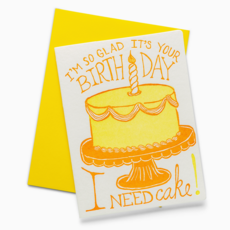 Cake Letterpress Birthday Card