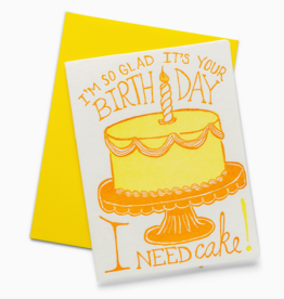 Cake Letterpress Birthday Card