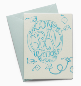 Grad Balloon Letterpress Graduation Card