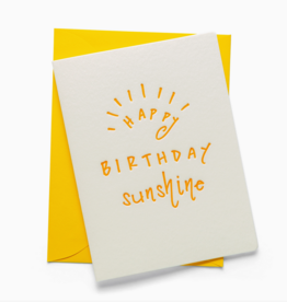 Happy Bday Sunshine Letterpress Card