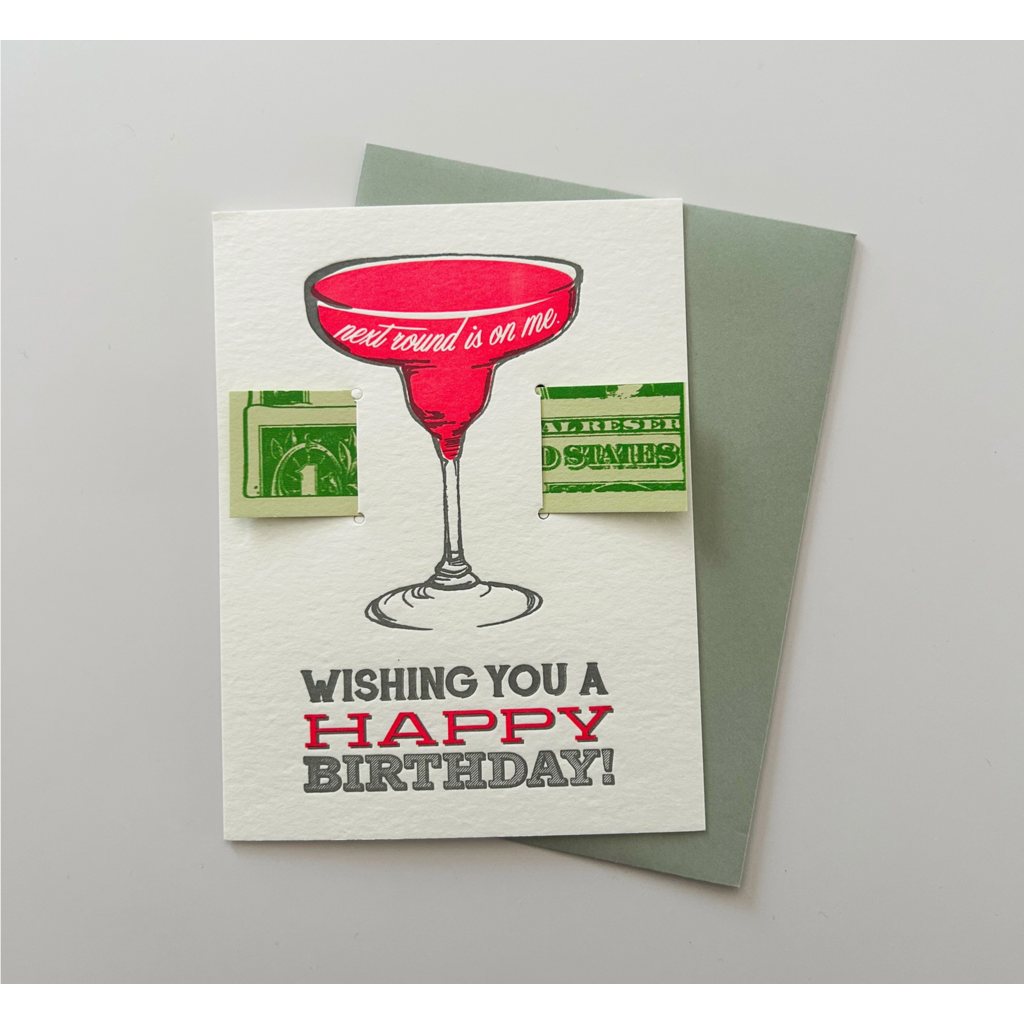 Next Round Letterpress Birthday Card