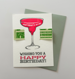 Next Round Letterpress Birthday Card